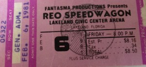 Lakeland Civic Center in Florida. $8.50. Note the ticket is pre-Ticketmaster, back when you had a great time camping out in line all night to buy tickets.