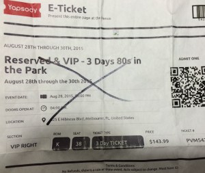 80s in the Park ticket