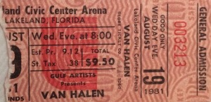 Van Halen Stub 8-19-81