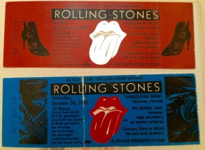 Rolling Stones stubs 10-1981