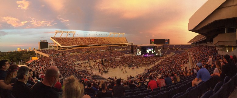 7-29-2016 Guns n' Roses with The Cult at the Orlando Citrus Bowl (aka Camping World Stadium, fka Tangerine Bowl). My view from Section P42, Row V, Seat 19. I simply don't EVER recall having EVER bought a seat this far away in all of my concert wanderings.