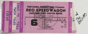 REO Speedwagon stub 2-6-1981 Lakeland Civic Center Arena 