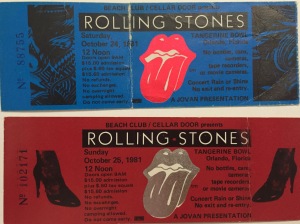 Rolling Stones stubs 10-24 and 25-1981