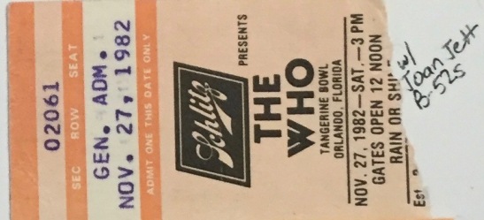 The Who stub 11-27-1982
