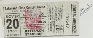 Jefferson Starship stub 11-20-81