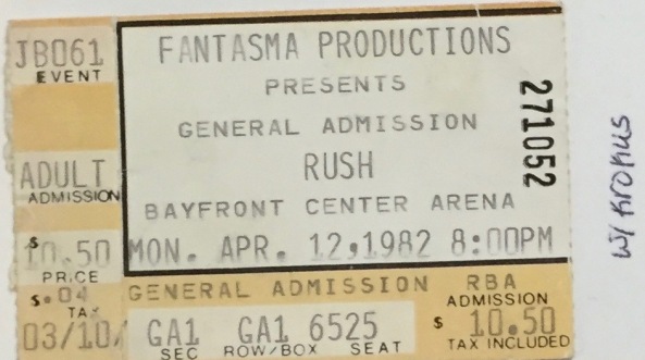 Rush stub 4-12-1982