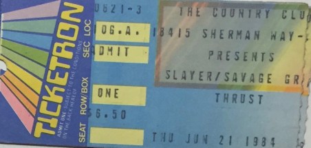 Slayer SavageGrace Thrust 6-21-1984