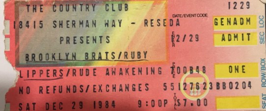 Brooklyn Brats Ruby Slippers Country Club 12-29-1884